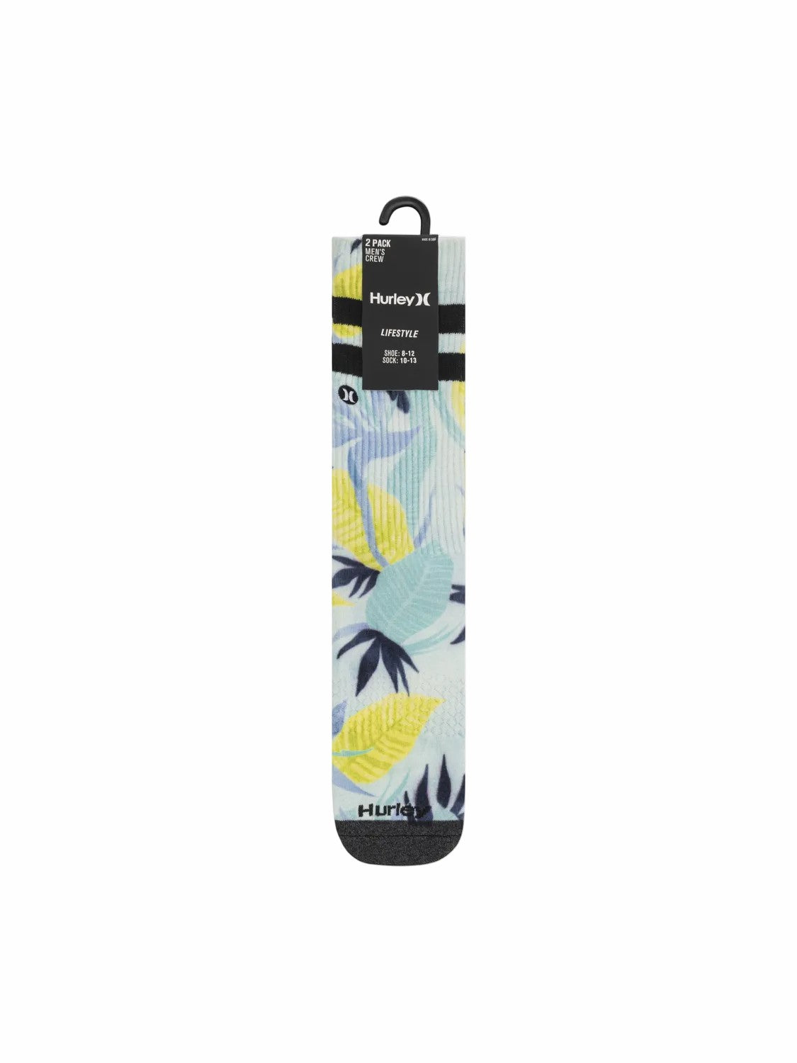 Extended Terry Crew Socks (2 Pack) | Hurley Light Blue/Pastel Socks & Underwear