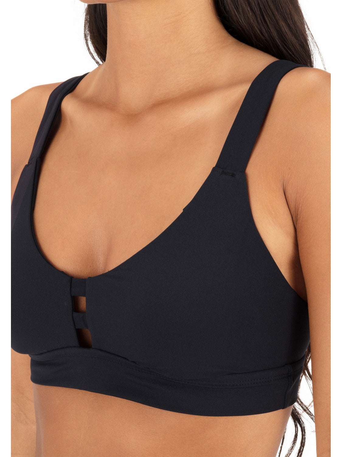 Max Solid Tab Scoop Top | Hurley Black Bikini & Swim Tops