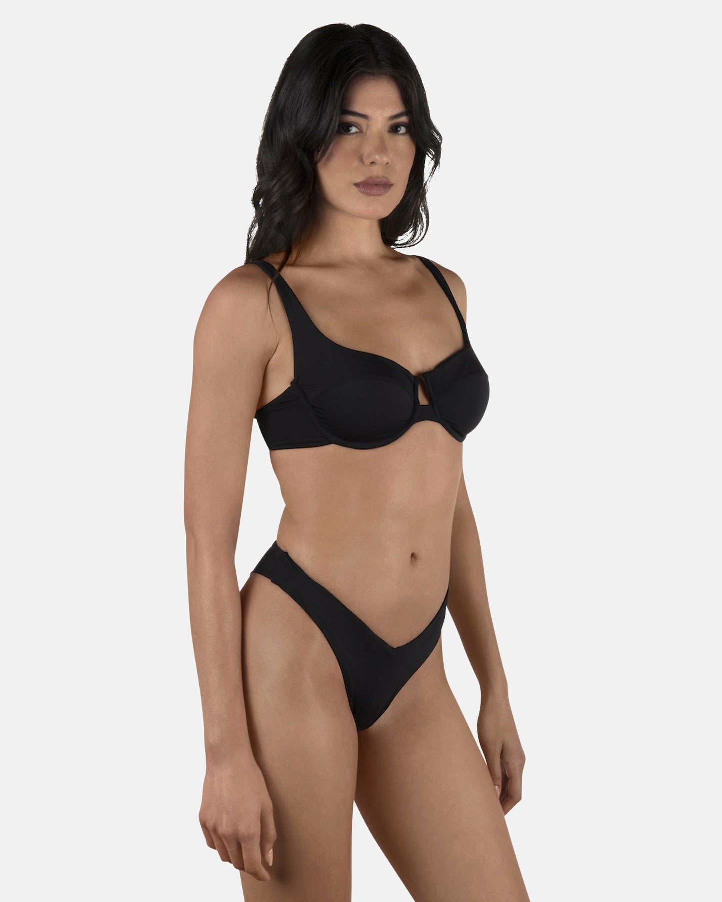 Solid V Front Skimpy | Hurley Black Bikini & Swim Bottoms