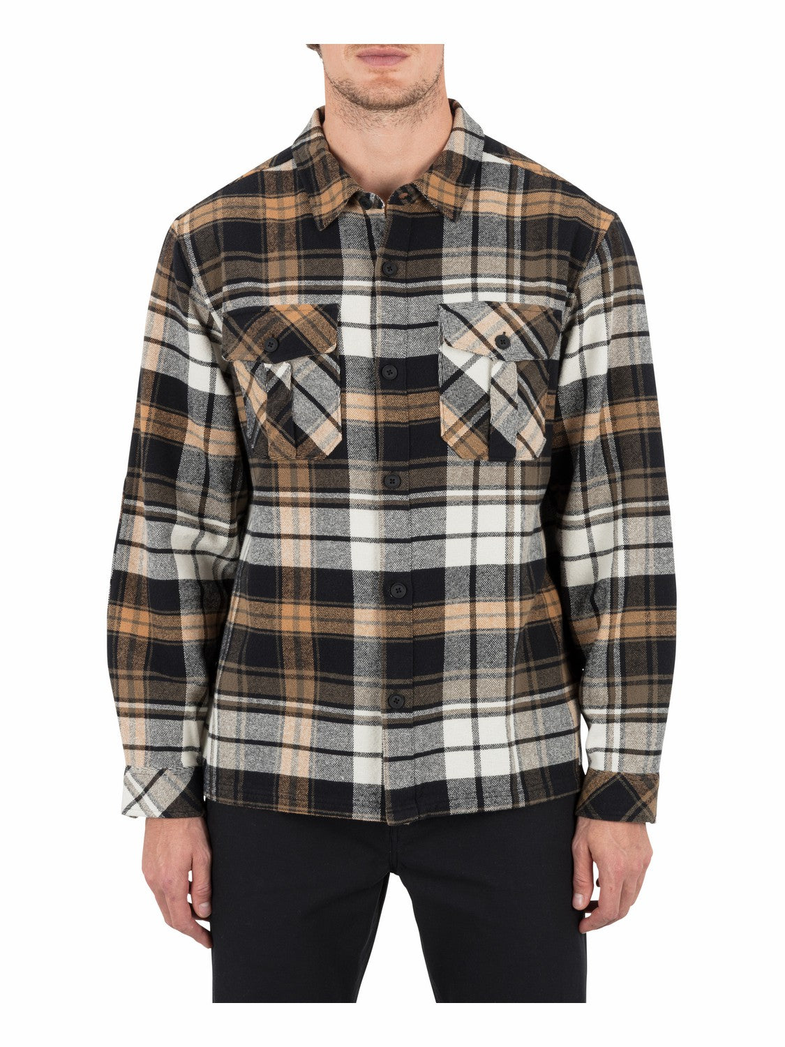Santa Cruz Seaside Flannel Long Sleeve | Hurley Black Flannel
