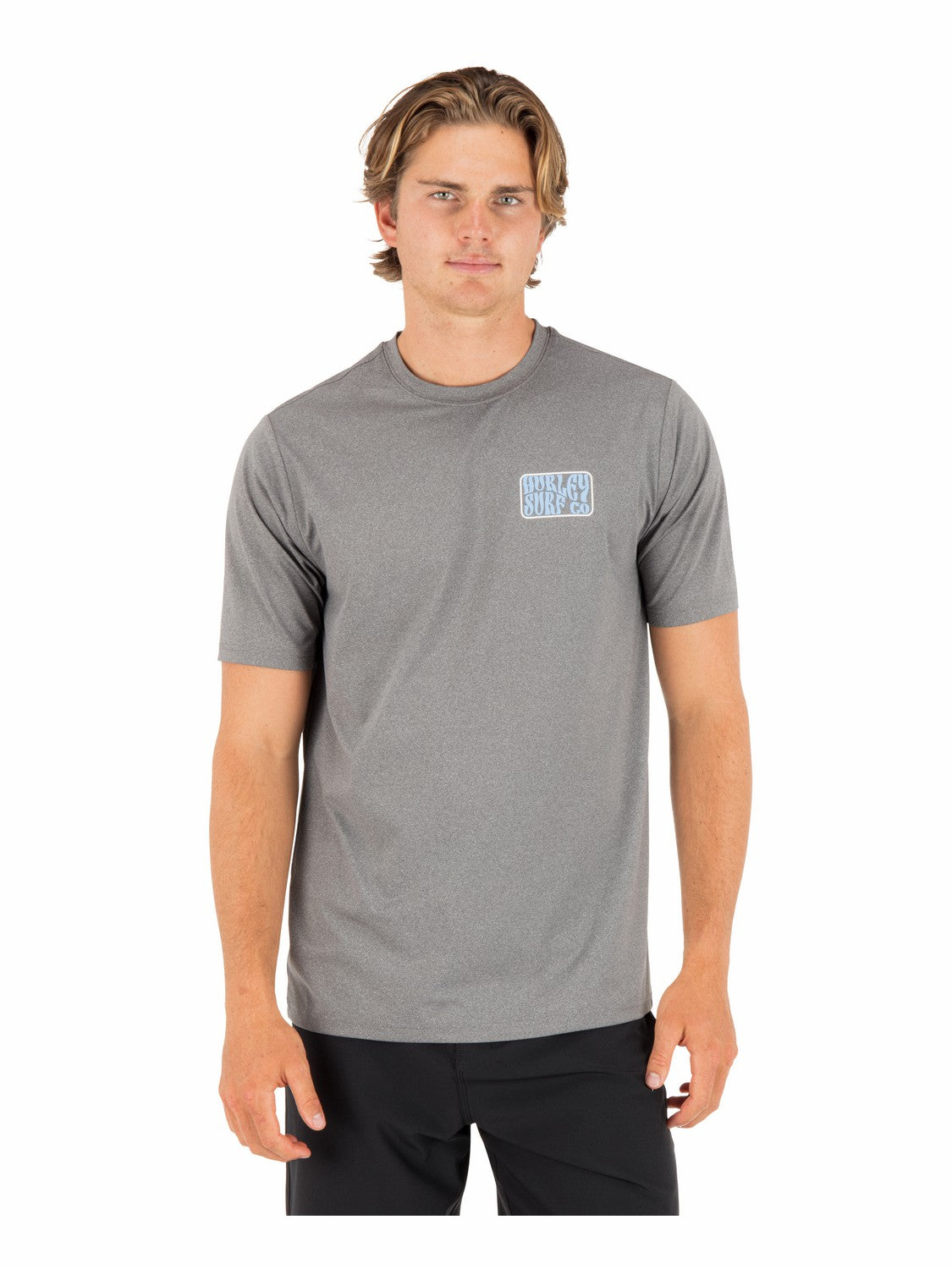 Hybrid UPF Short Sleeve | Hurley Ion Grey Heather Rashguards & Surf Shirts