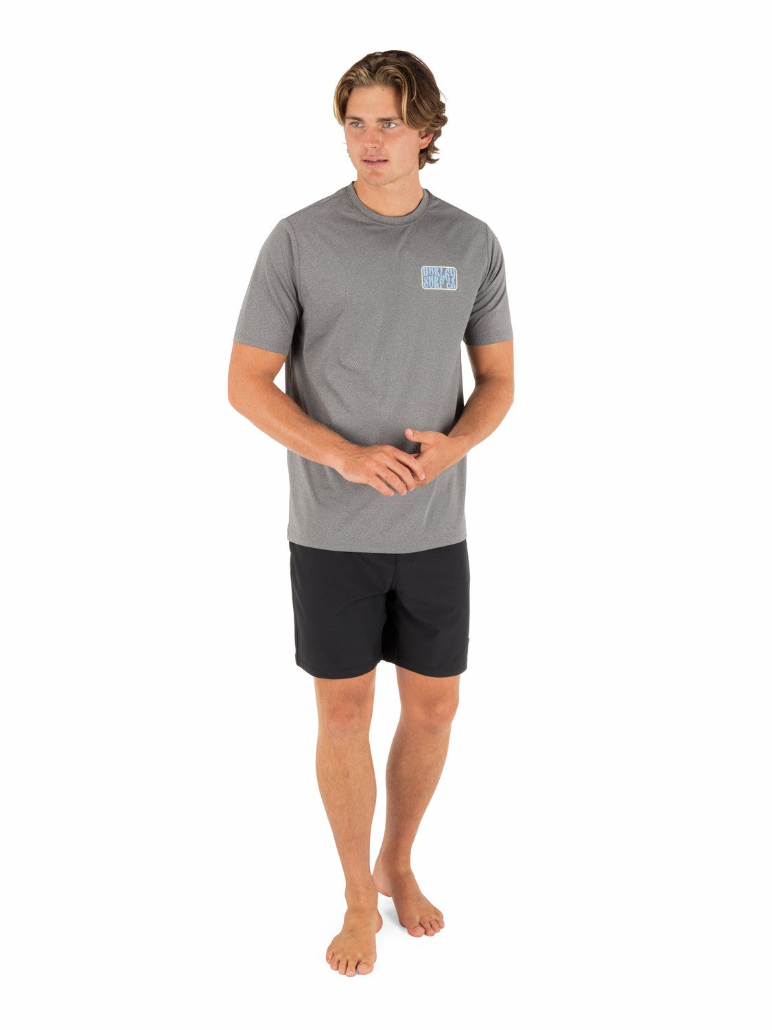 Hybrid UPF Short Sleeve | Hurley Ion Grey Heather Rashguards & Surf Shirts