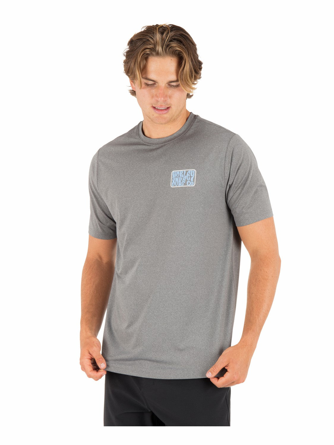 Hybrid UPF Short Sleeve | Hurley Ion Grey Heather Rashguards & Surf Shirts