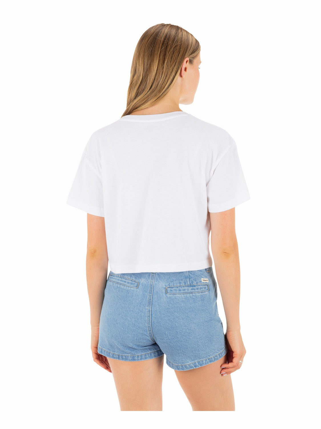 Academy Boxy Crop Tee | Hurley White New Arrivals