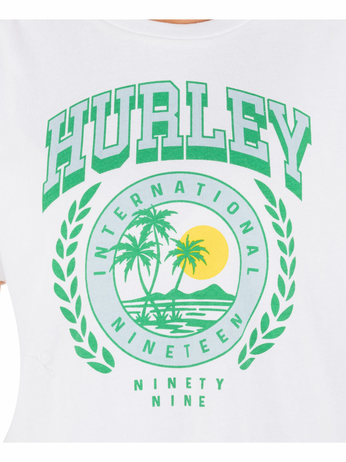 Academy Boxy Crop Tee | Hurley White New Arrivals