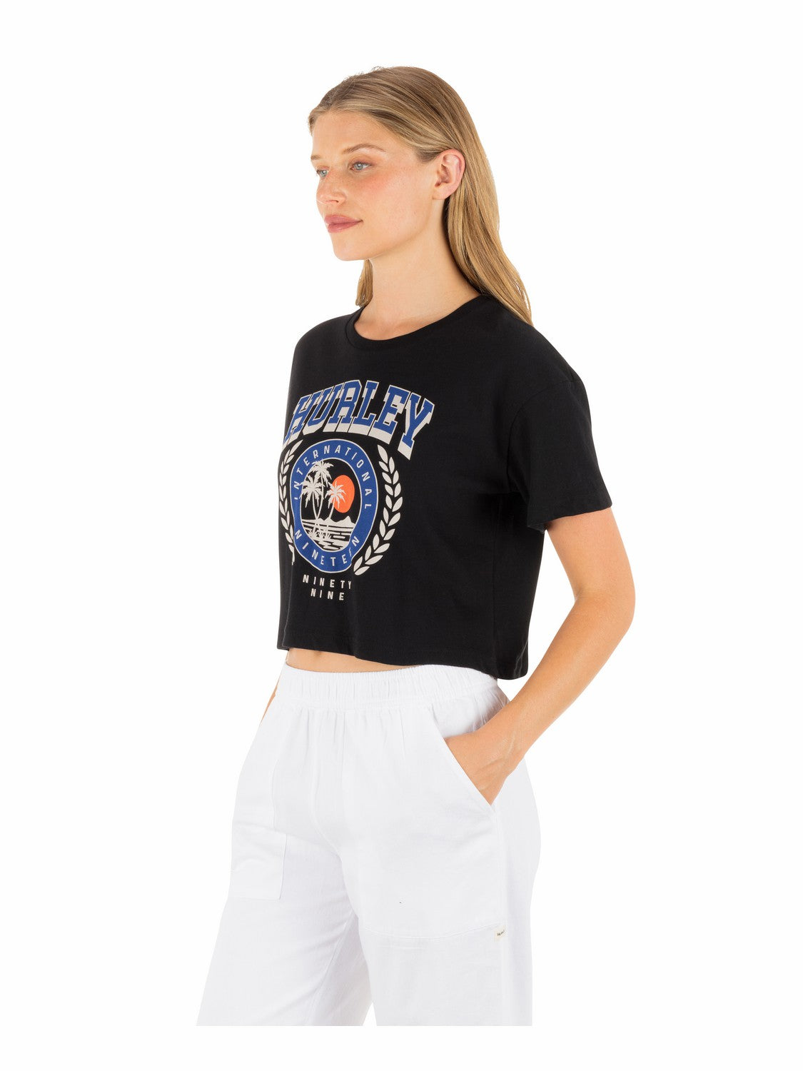 Academy Boxy Crop Tee | Hurley Black T-Shirts