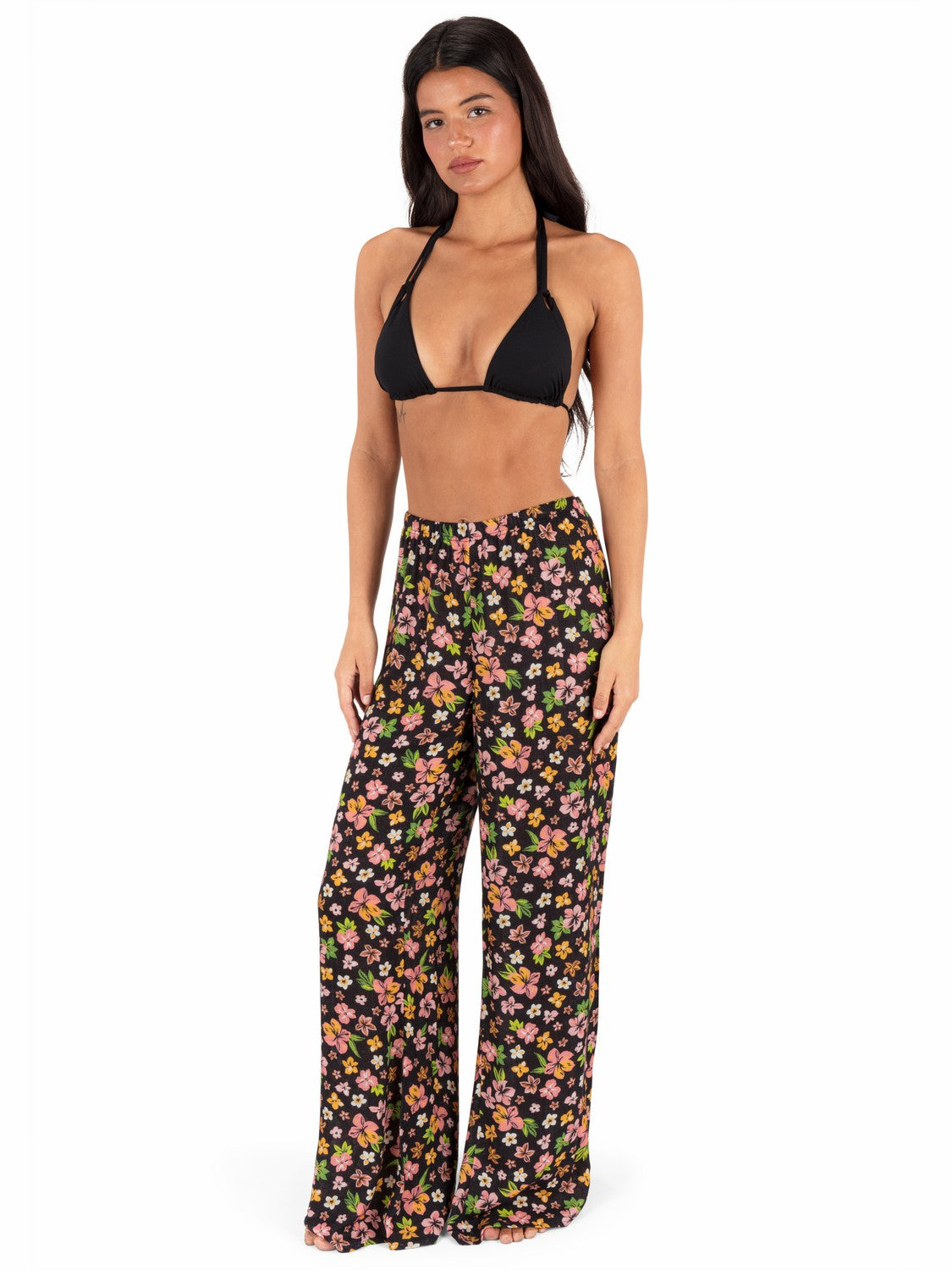 Hibiscus Dream Beach Pant | Hurley Black Floral Cover Ups
