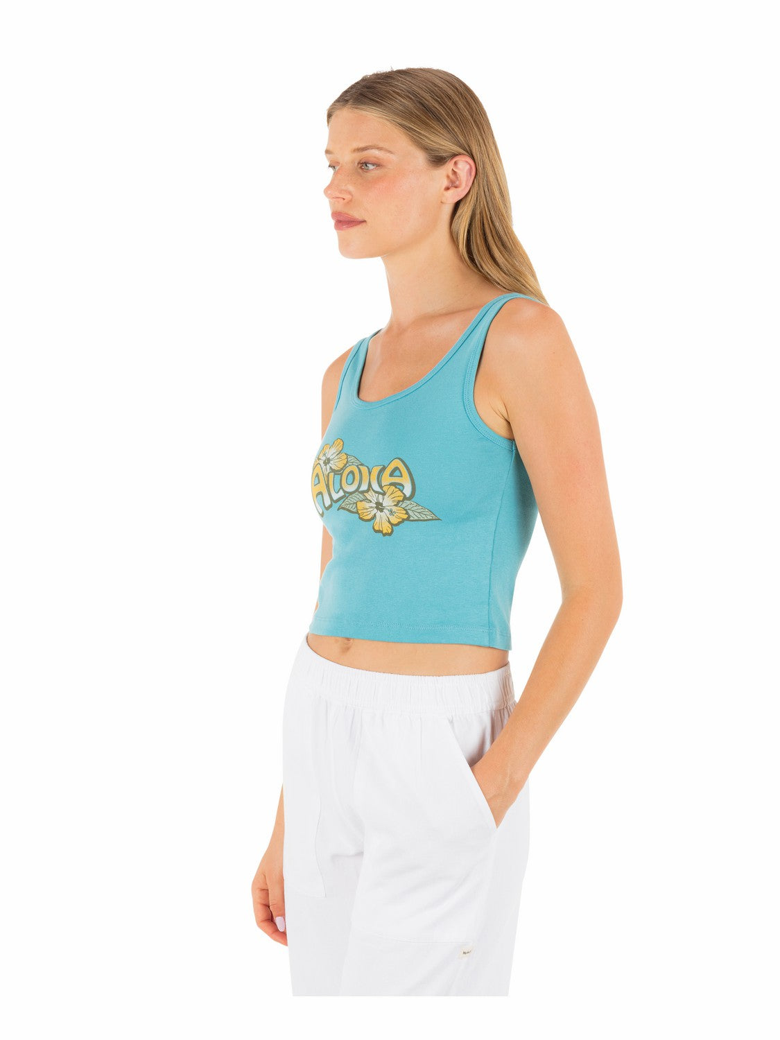 Aloha Scoop Crop Tank | Hurley Maui Blue Sale Tank Tops