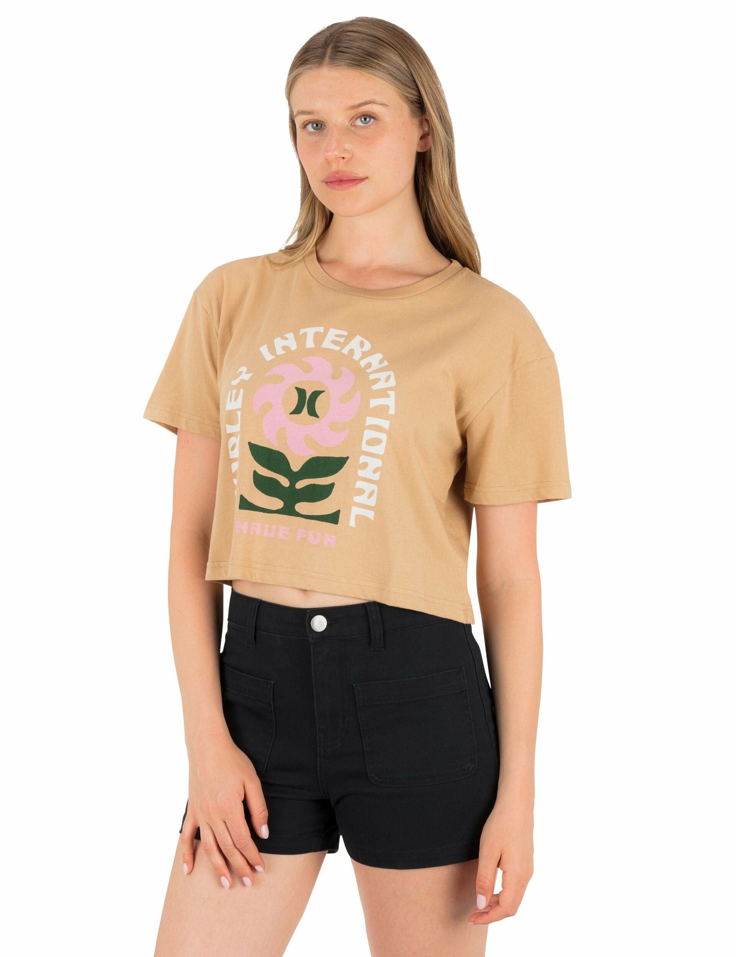 Blossom Boxy Crop Tee | Hurley Tan Sale T-Shirts