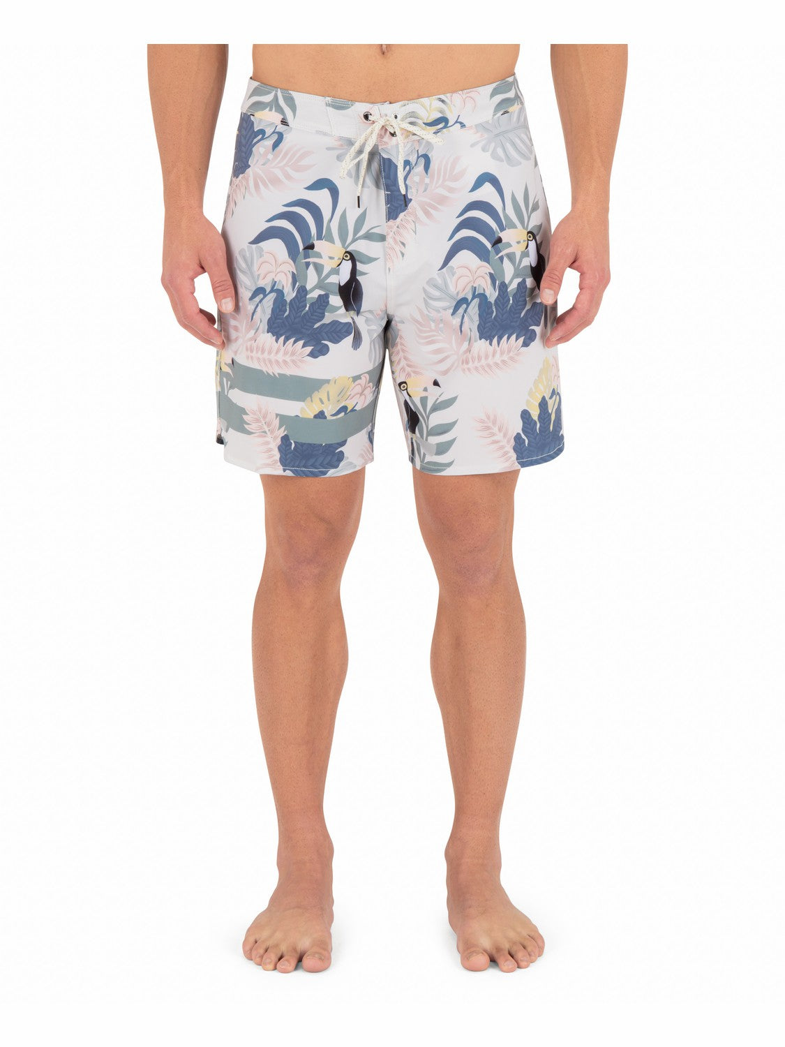 Phantom Eco Block Party Engineered Boardshort 18" | Hurley Bone Boardshorts