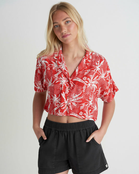 Getaway Short Sleeve | Hurley Float Red Tops