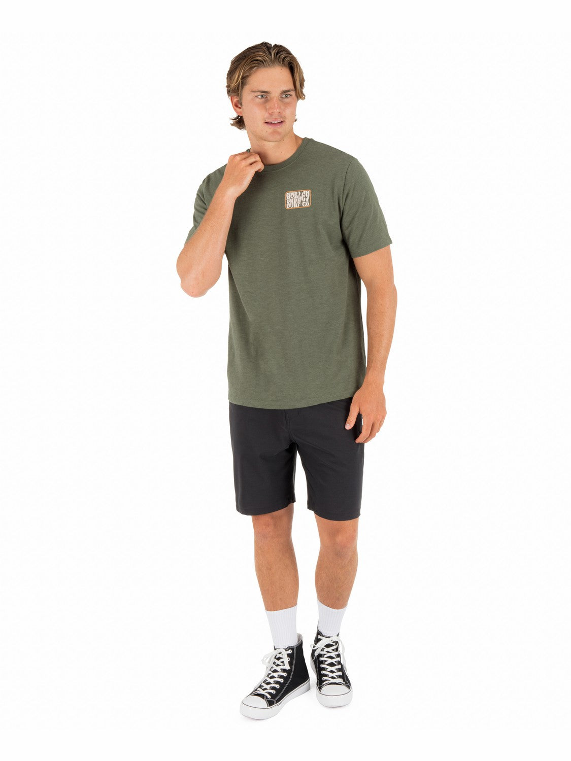 Skyline Slub Short Sleeve | Hurley Charcoal Fern T-Shirts