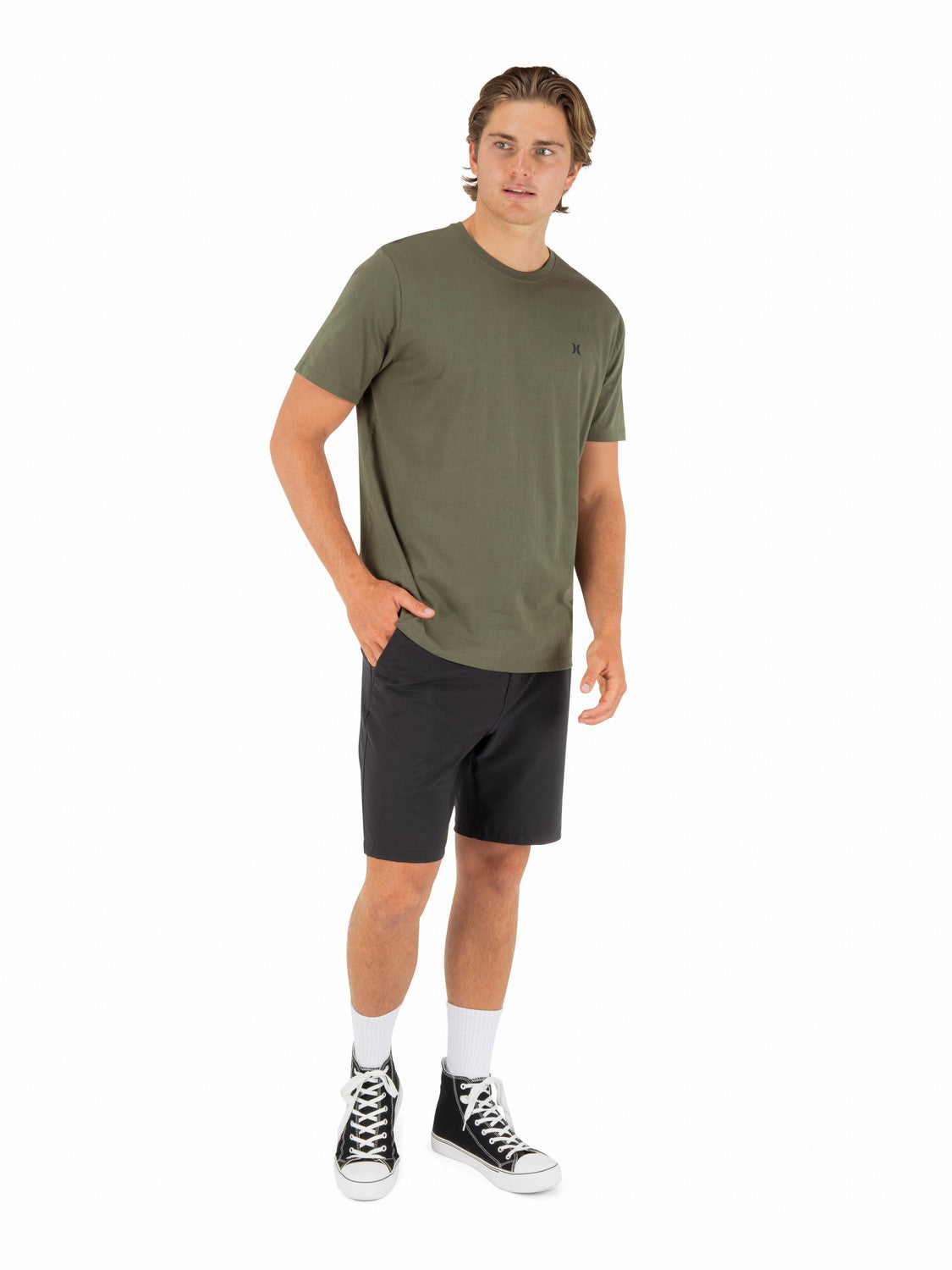 Icon Tee Short Sleeve | Hurley Olive T-Shirts