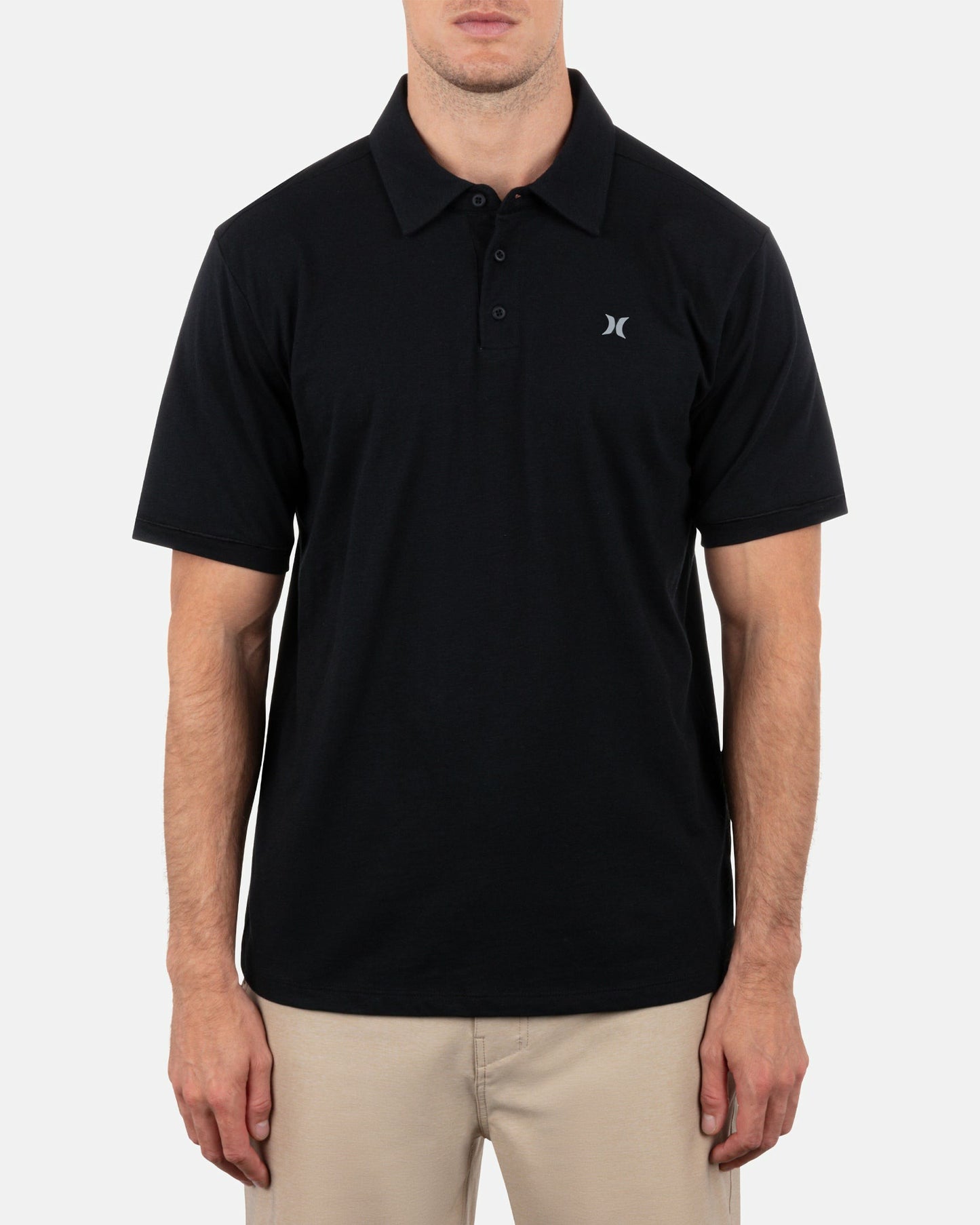 Icon Slub Polo Short Sleeve | Hurley Black Polo Shirts