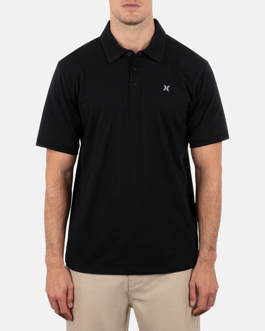Icon Slub Polo Short Sleeve | Hurley Black Polo Shirts