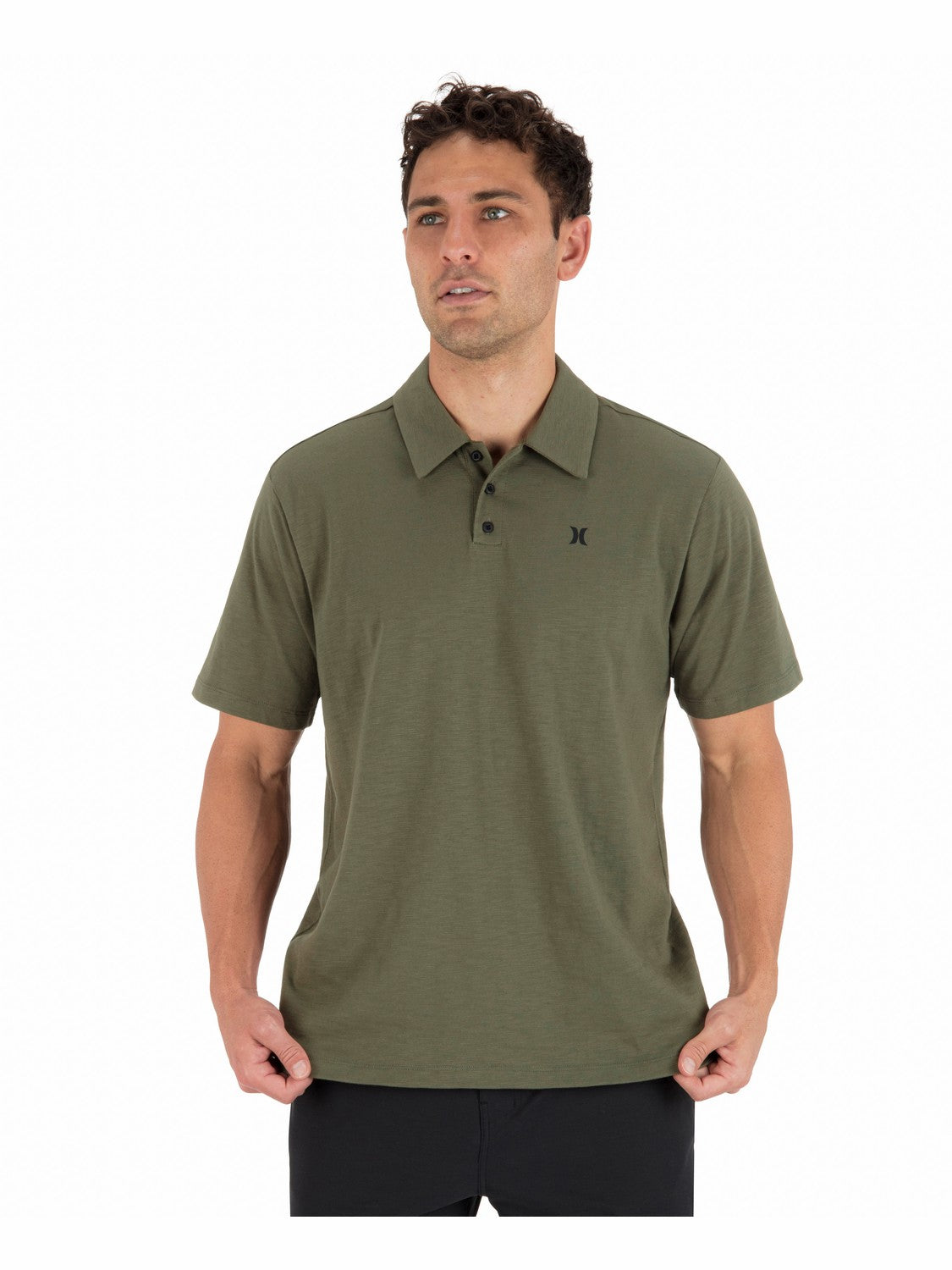 Icon Slub Polo Short Sleeve | Hurley Olive Polo Shirts
