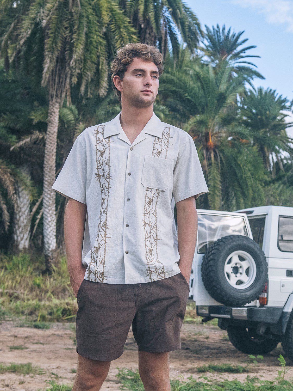 Sano Camp Embroidered Short Sleeve | Hurley Bone Button Downs