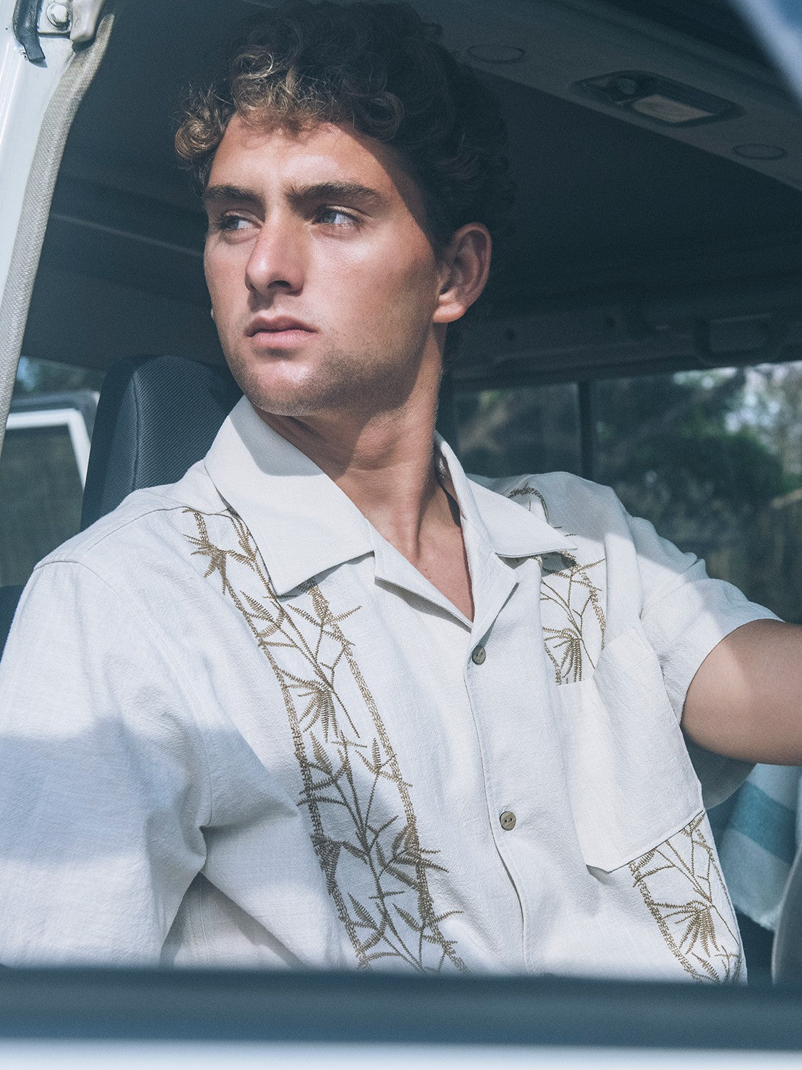 Sano Camp Embroidered Short Sleeve | Hurley Bone Button Downs