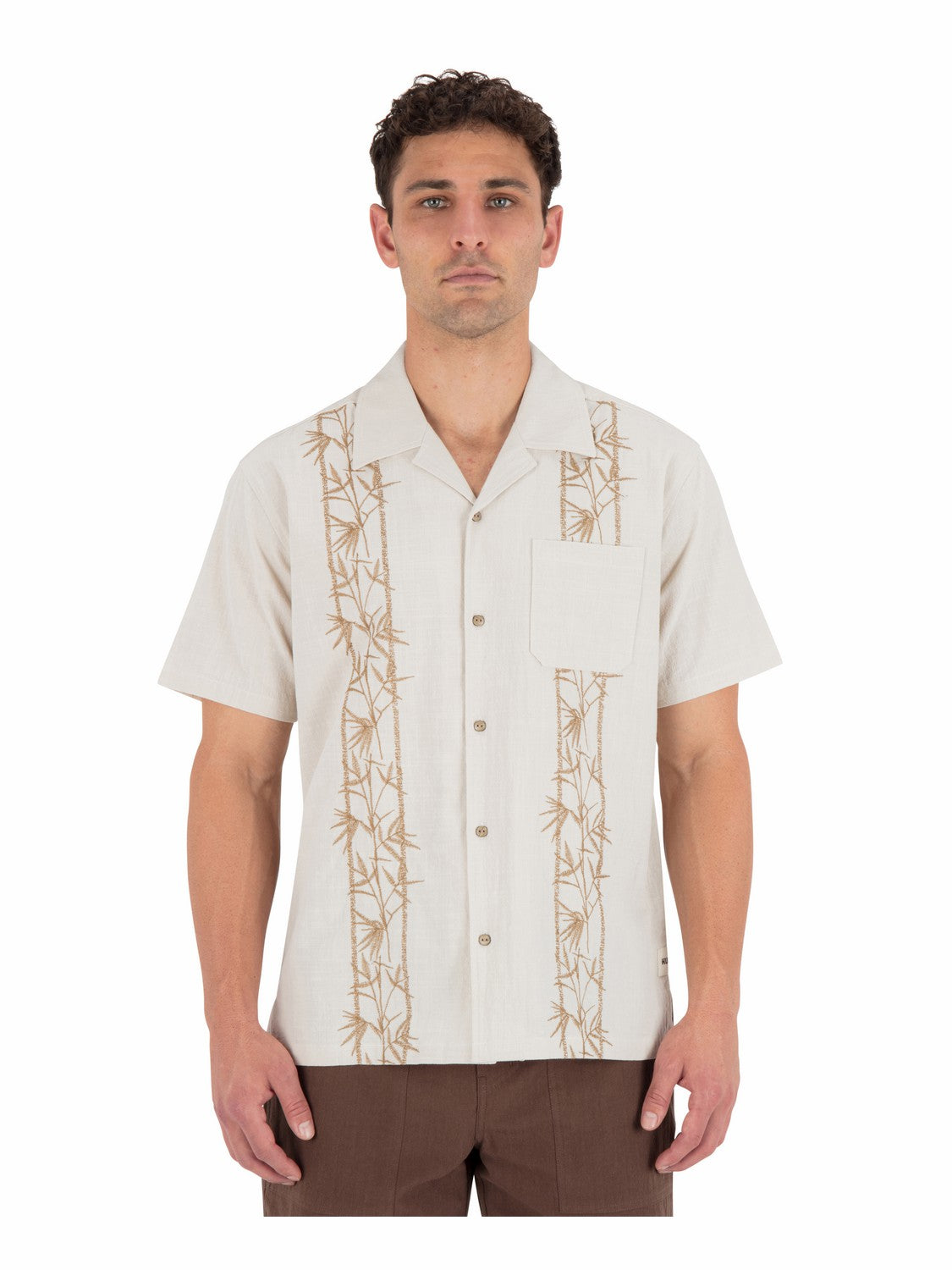 Sano Camp Embroidered Short Sleeve | Hurley Bone Button Downs
