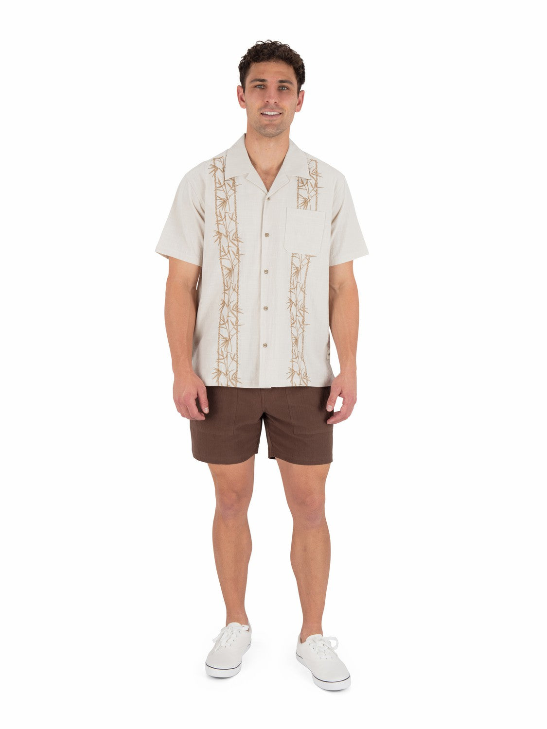 Sano Camp Embroidered Short Sleeve | Hurley Bone Button Downs