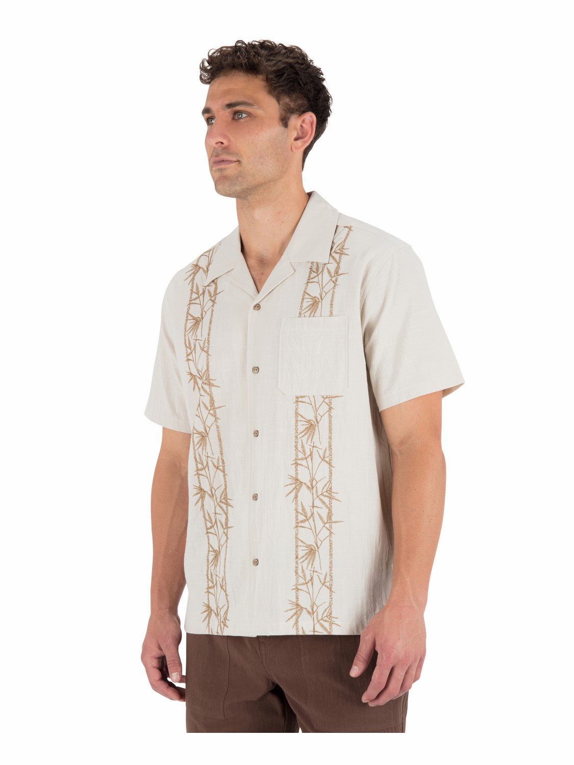 Sano Camp Embroidered Short Sleeve | Hurley Bone Button Downs