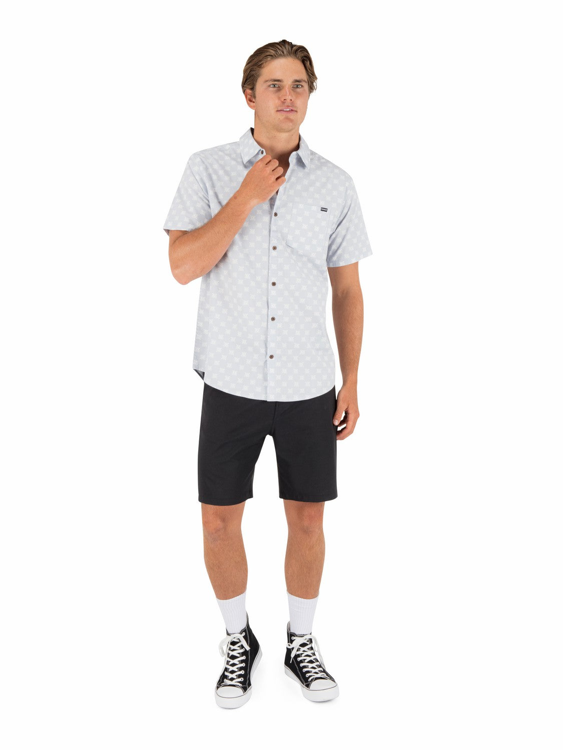 Lido Stretch Short Sleeve | Hurley Light Asteroid Button Downs