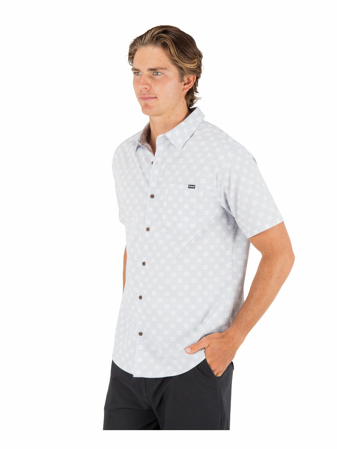 Lido Stretch Short Sleeve | Hurley Light Asteroid Button Downs