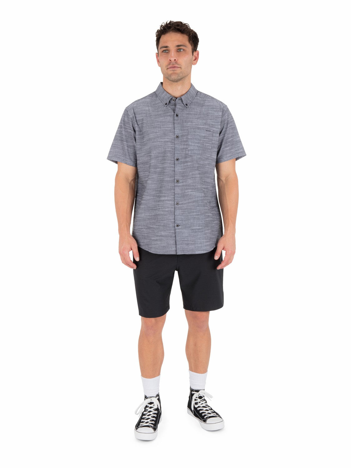 Icon Stretch Short Sleeve | Hurley Black Button Downs