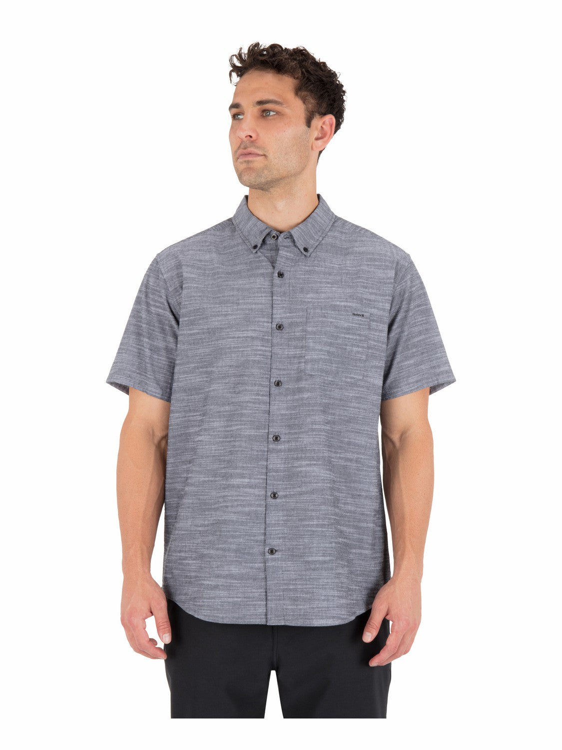 Icon Stretch Short Sleeve | Hurley Black Button Downs