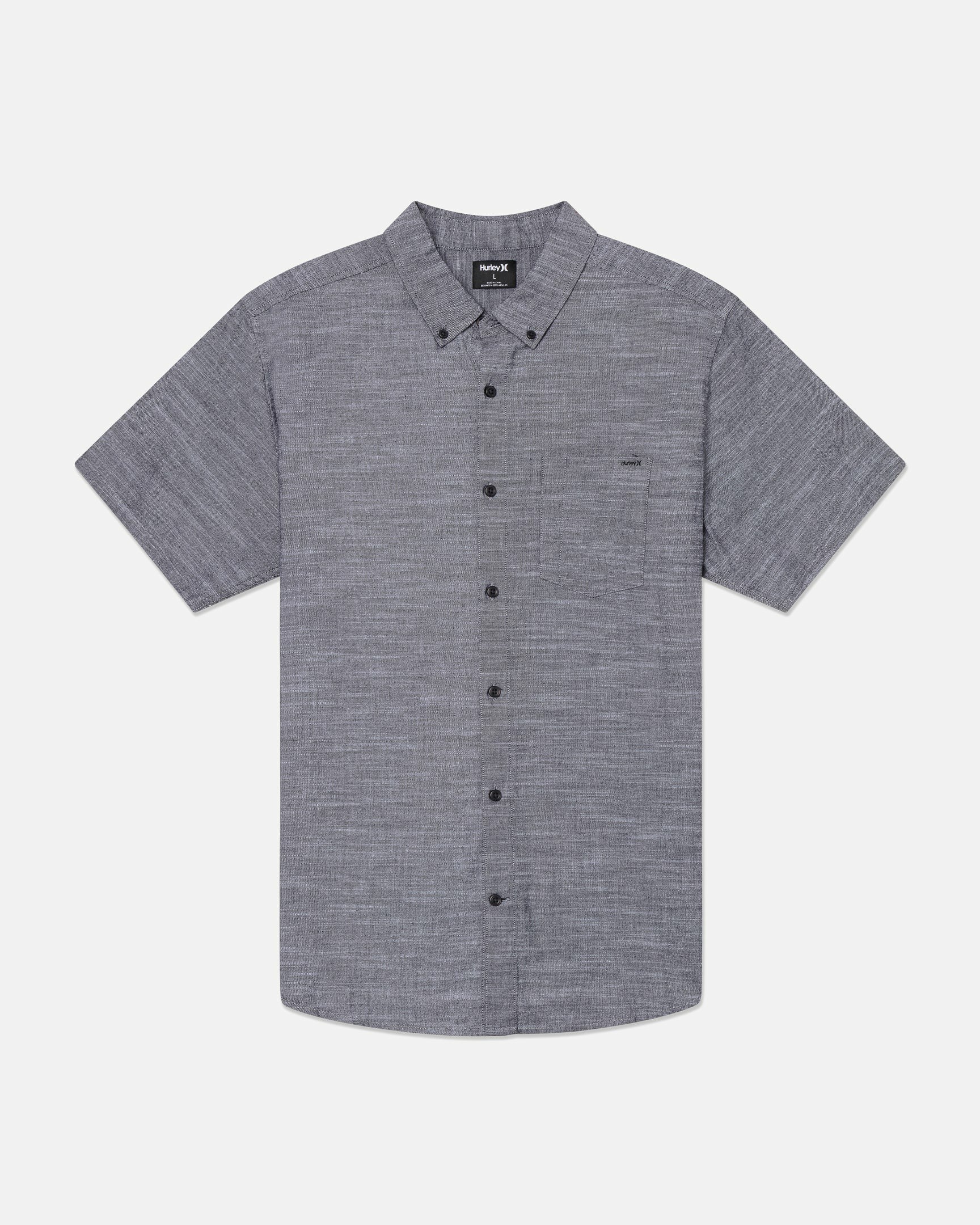 Icon Stretch Short Sleeve | Hurley Black Button Downs