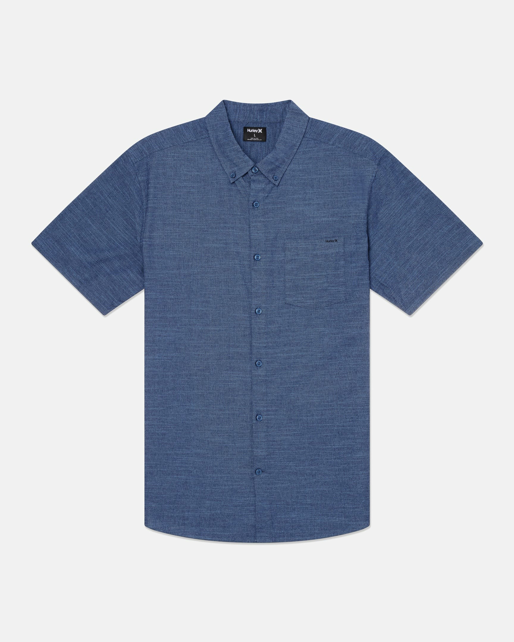 Icon Stretch Short Sleeve | Hurley Obsidian Button Downs