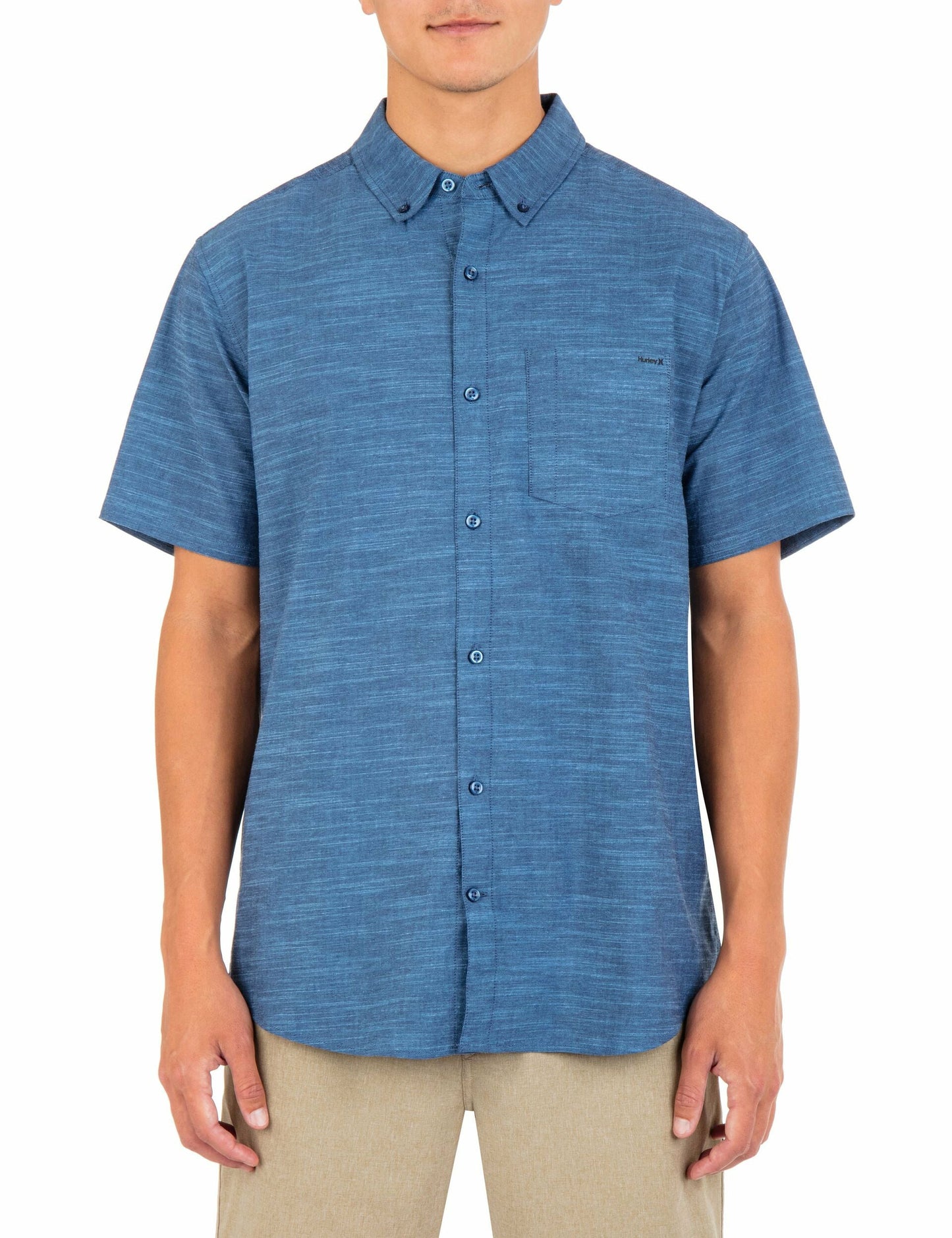 One And Only Stretch Short Sleeve Shirt | Hurley Obsidian Button Downs