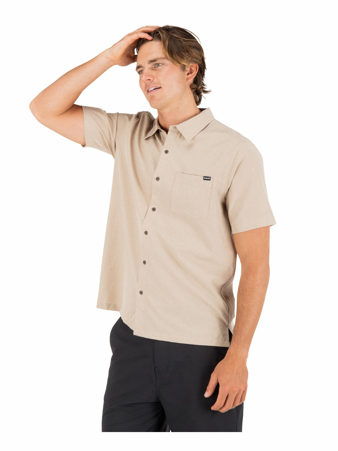 Phantom Flow Short Sleeve | Hurley Khaki Button Downs