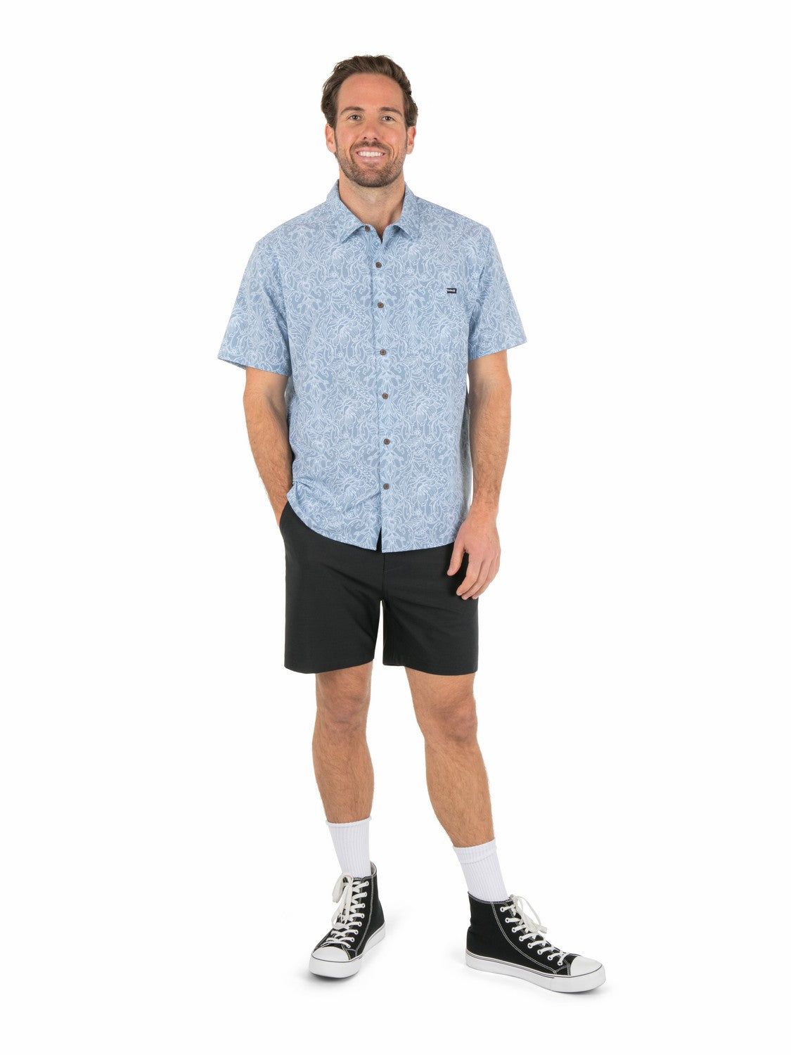 Newport Stretch Short Sleeve | Hurley Worker Blue Button Downs