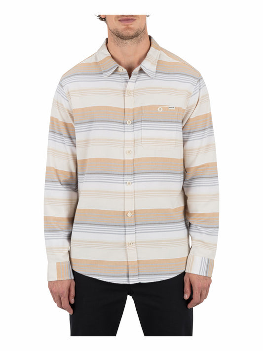 Portland Stripe Stretch Flannel Long Sleeve | Hurley White Flannel