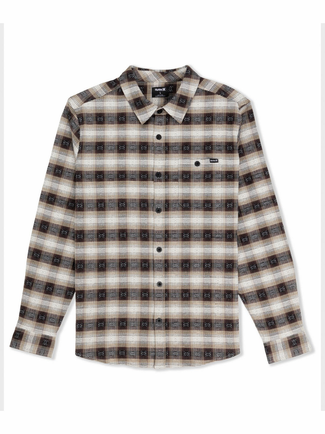 Portland Stretch Flannel Long Sleeve | Hurley Black Flannel