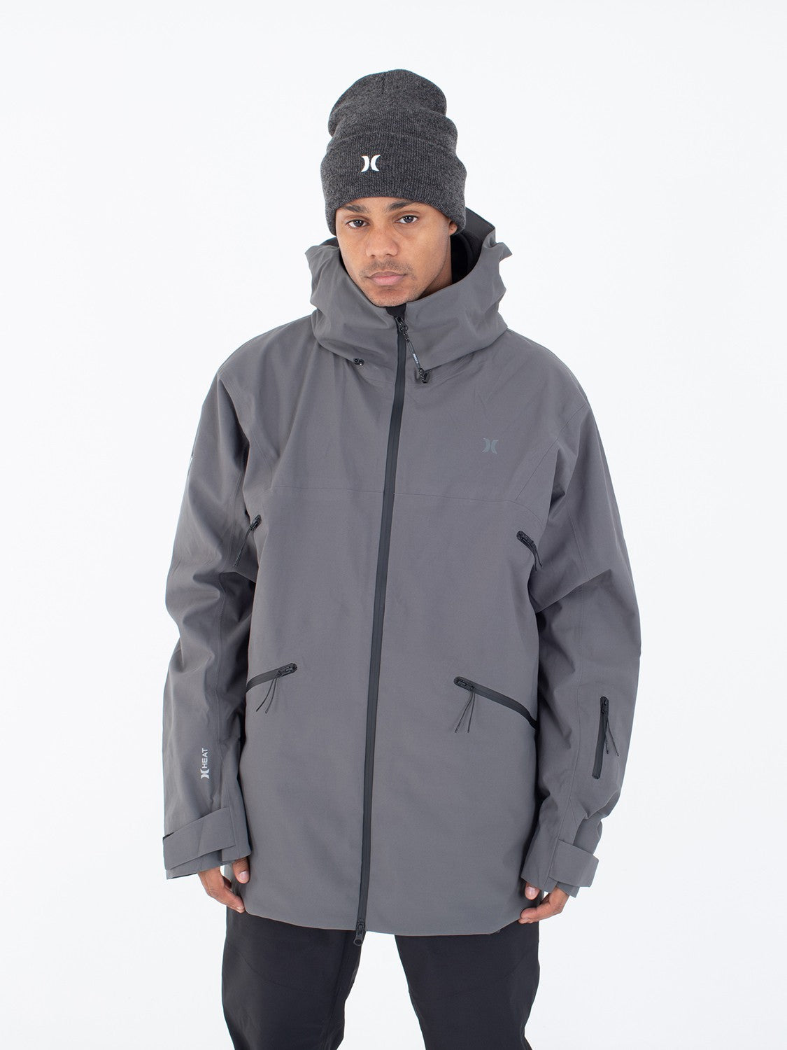 Cream Snow Jacket | Hurley Dark Stone Grey Jackets & Outerwear