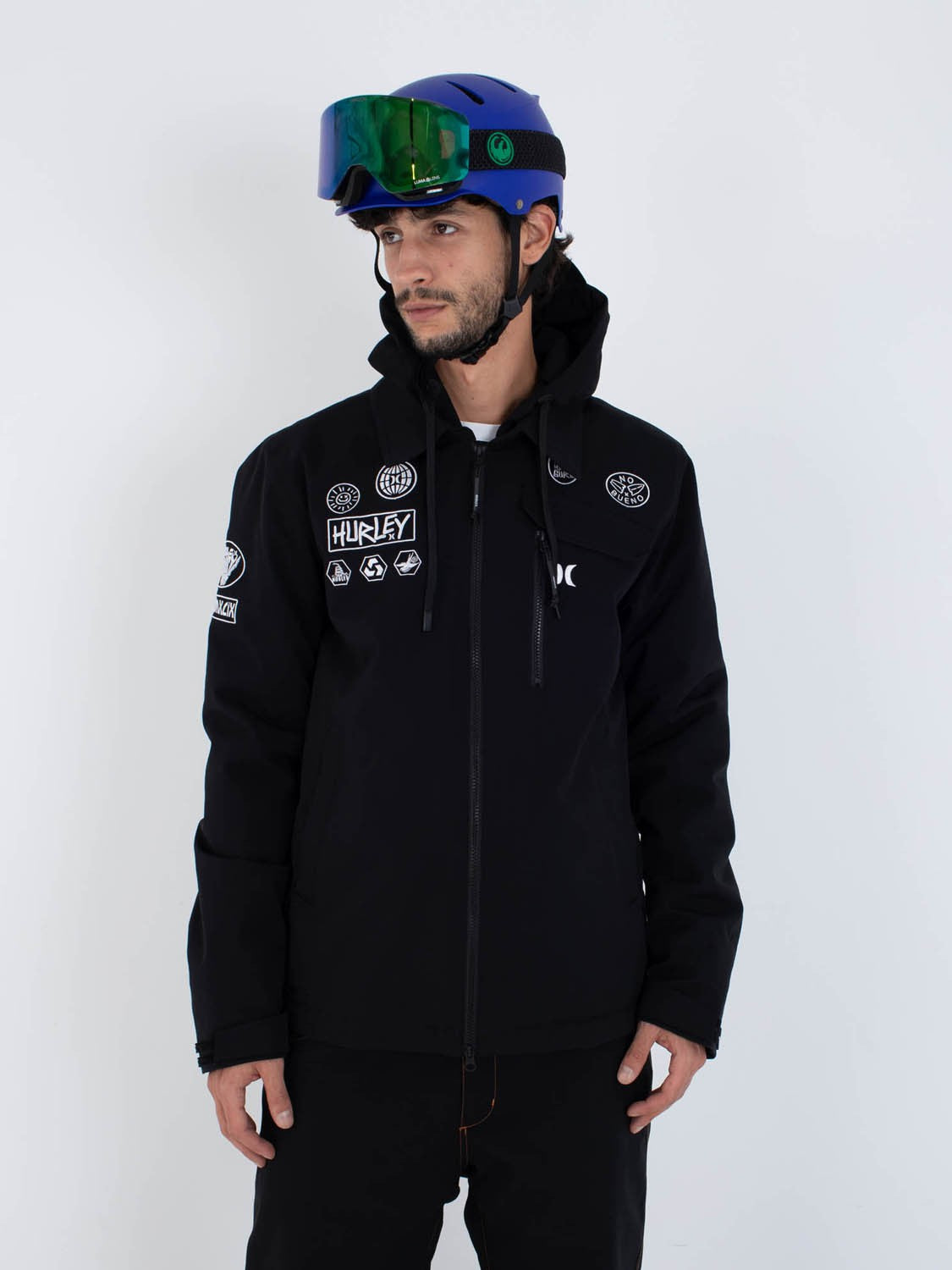 Patch Snow Jacket | Hurley Black Jackets & Outerwear