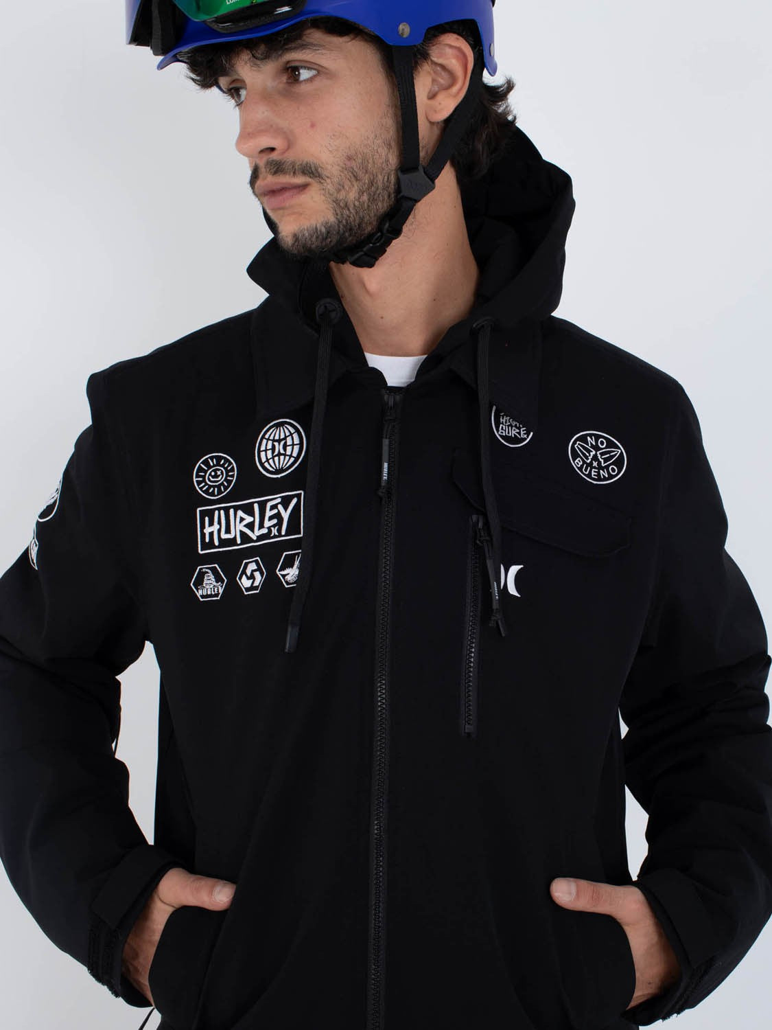 Patch Snow Jacket | Hurley Black Jackets & Outerwear