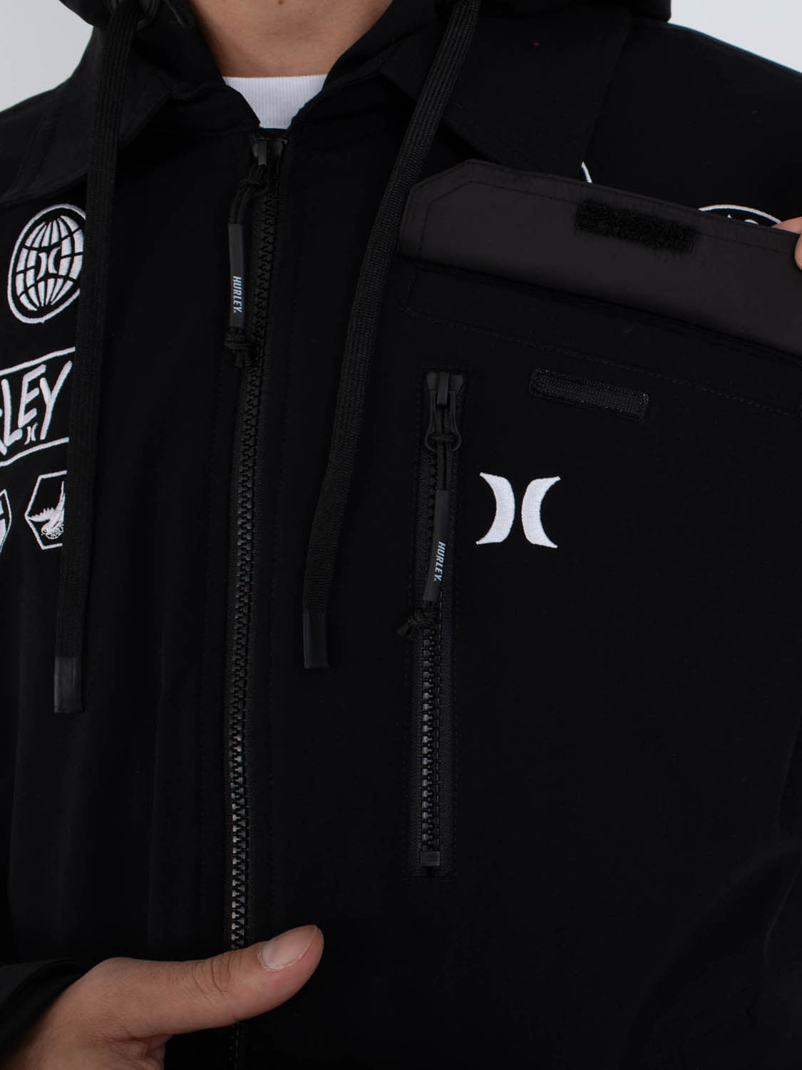 Patch Snow Jacket | Hurley Black Jackets & Outerwear