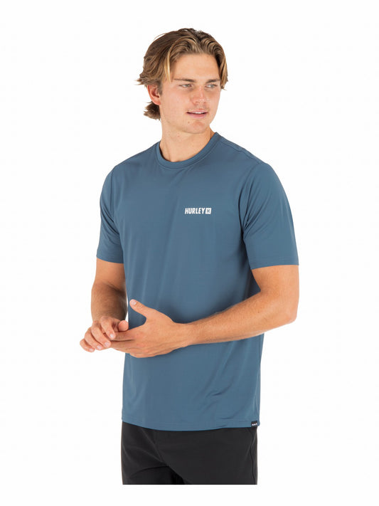 Hybrid UPF Short Sleeve | Hurley Grey Teal Rashguards & Surf Shirts