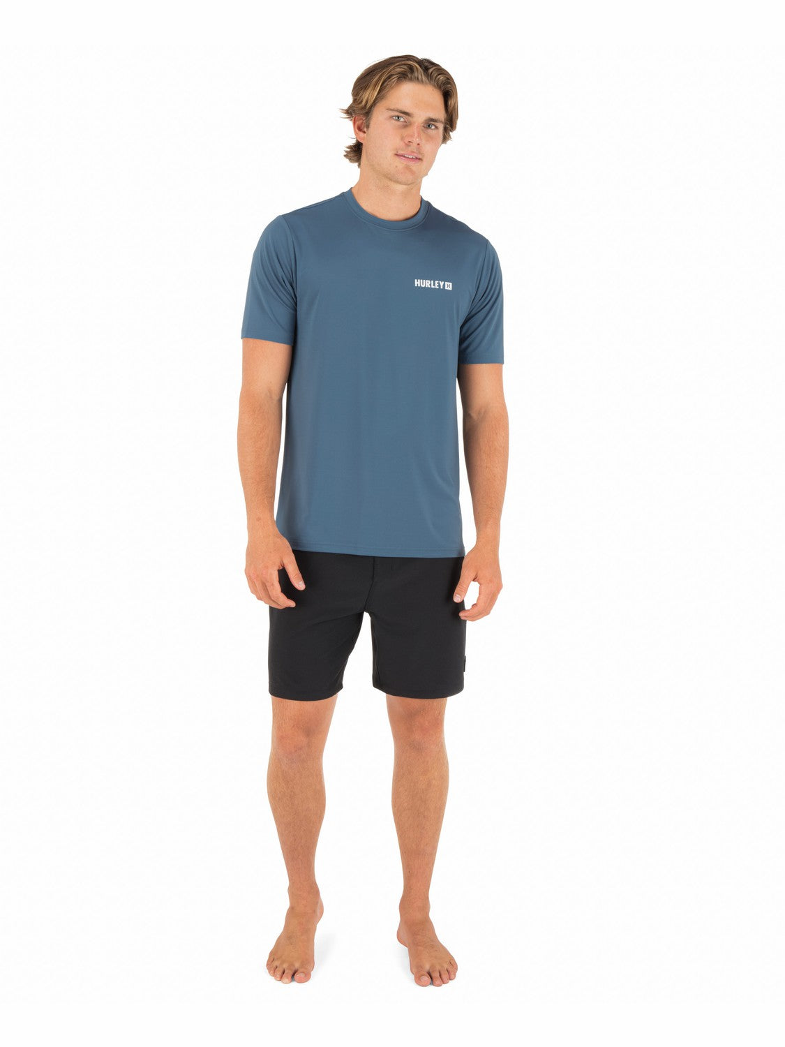 Hybrid UPF Short Sleeve | Hurley Grey Teal Rashguards & Surf Shirts