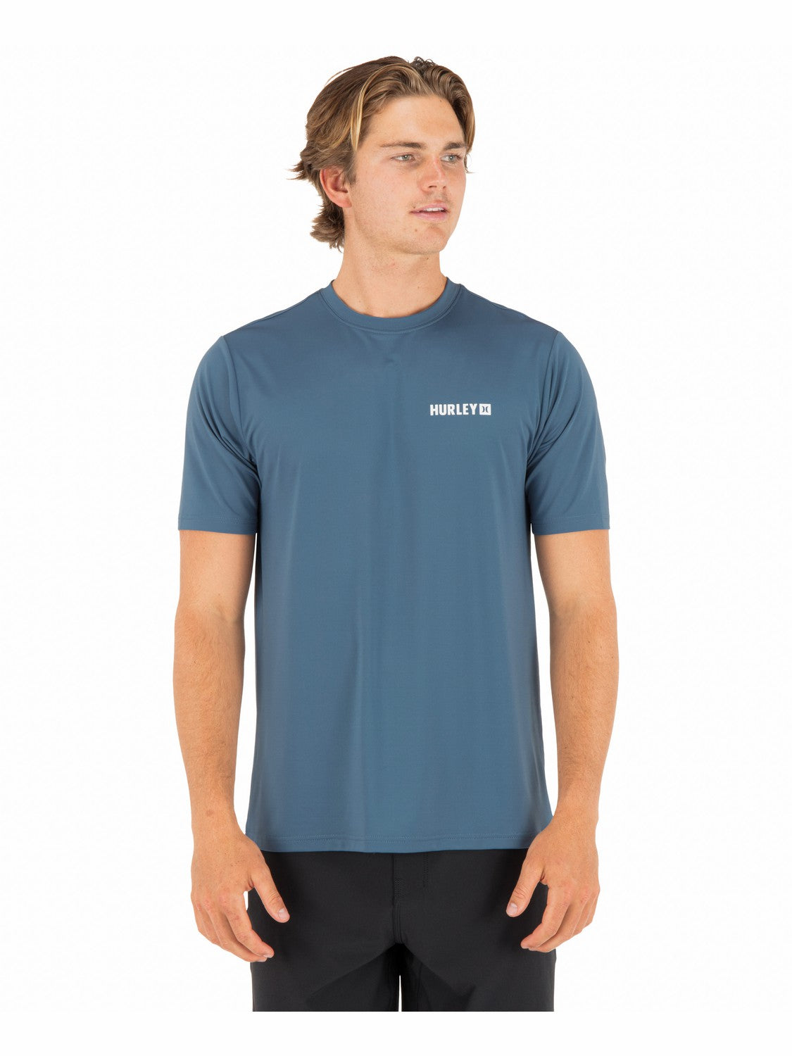 Hybrid UPF Short Sleeve | Hurley Grey Teal Rashguards & Surf Shirts
