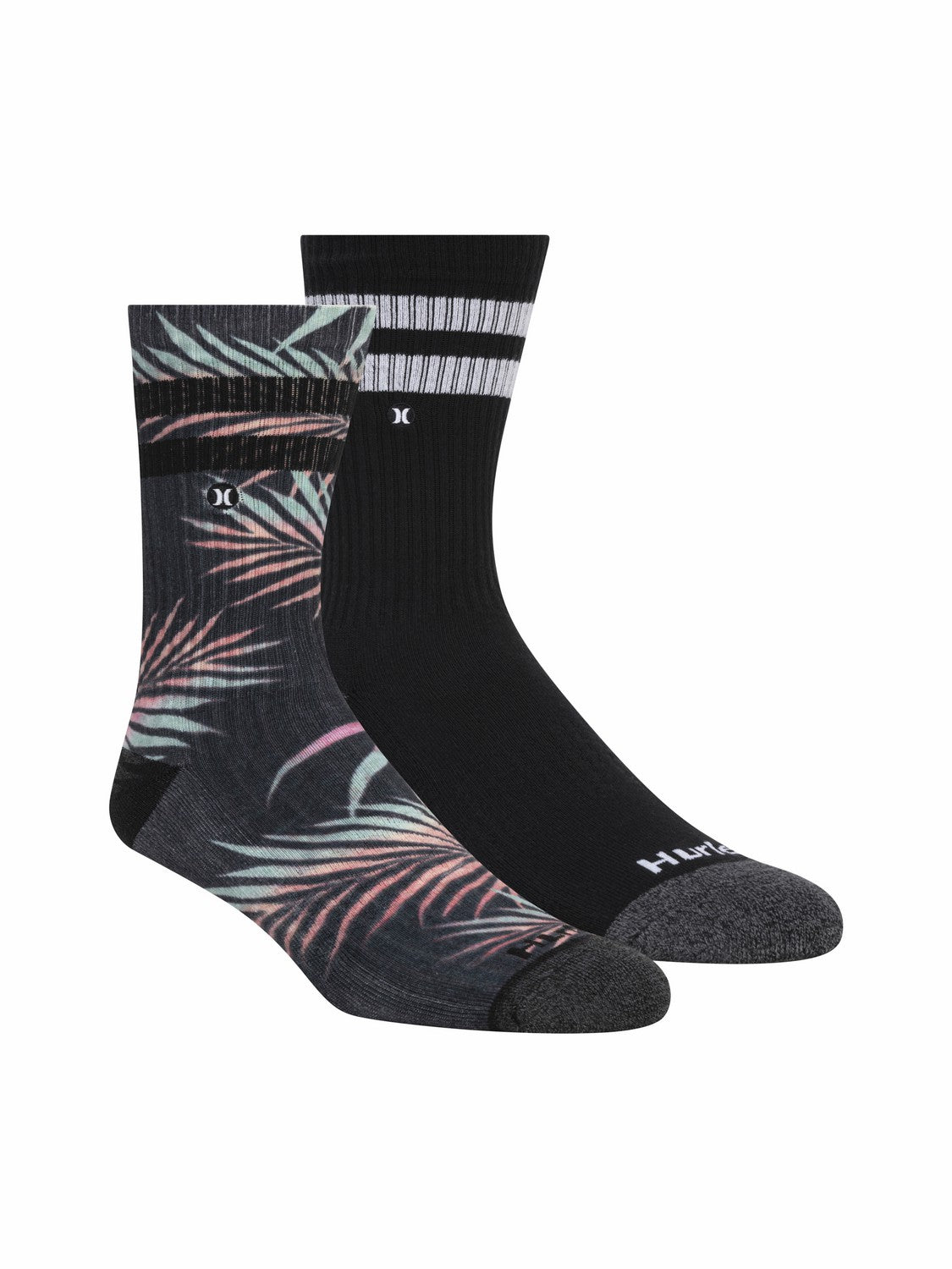 Extended Terry Crew Socks (2 Pack) | Hurley Black Socks & Underwear