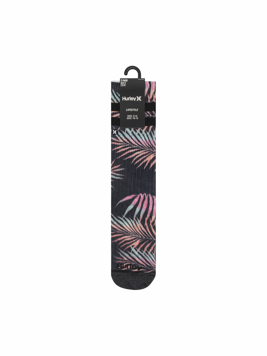 Extended Terry Crew Socks (2 Pack) | Hurley Black Socks & Underwear