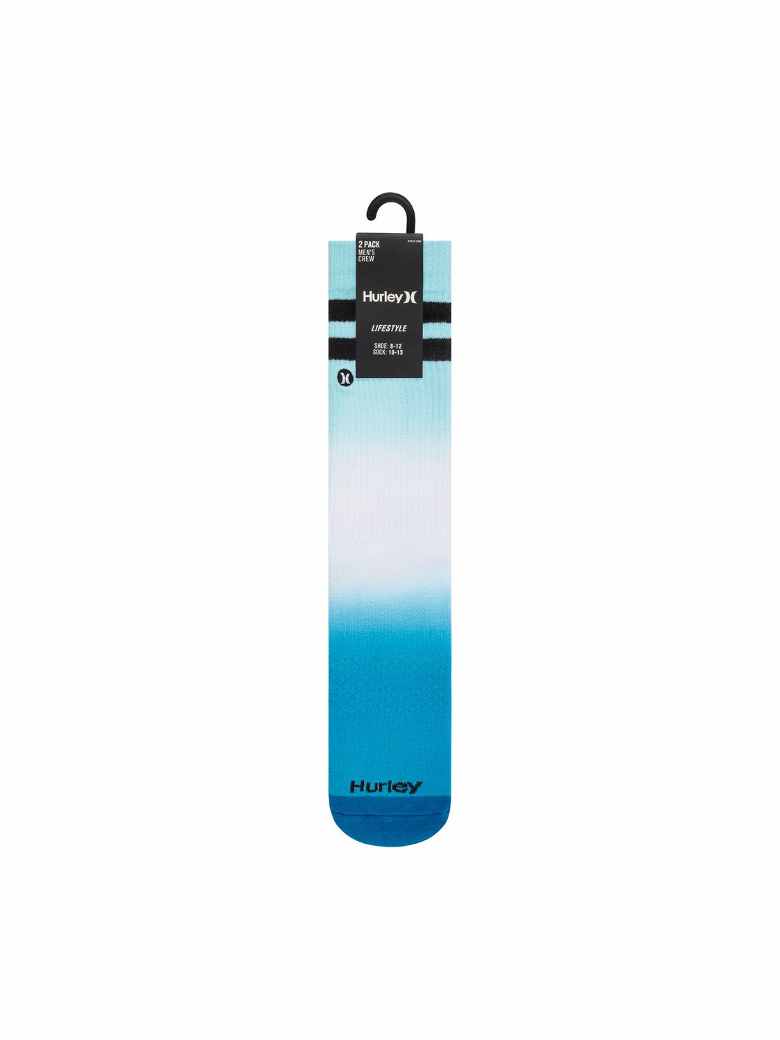 Extended Terry Crew Socks (2 Pack) | Hurley Blue Socks & Underwear