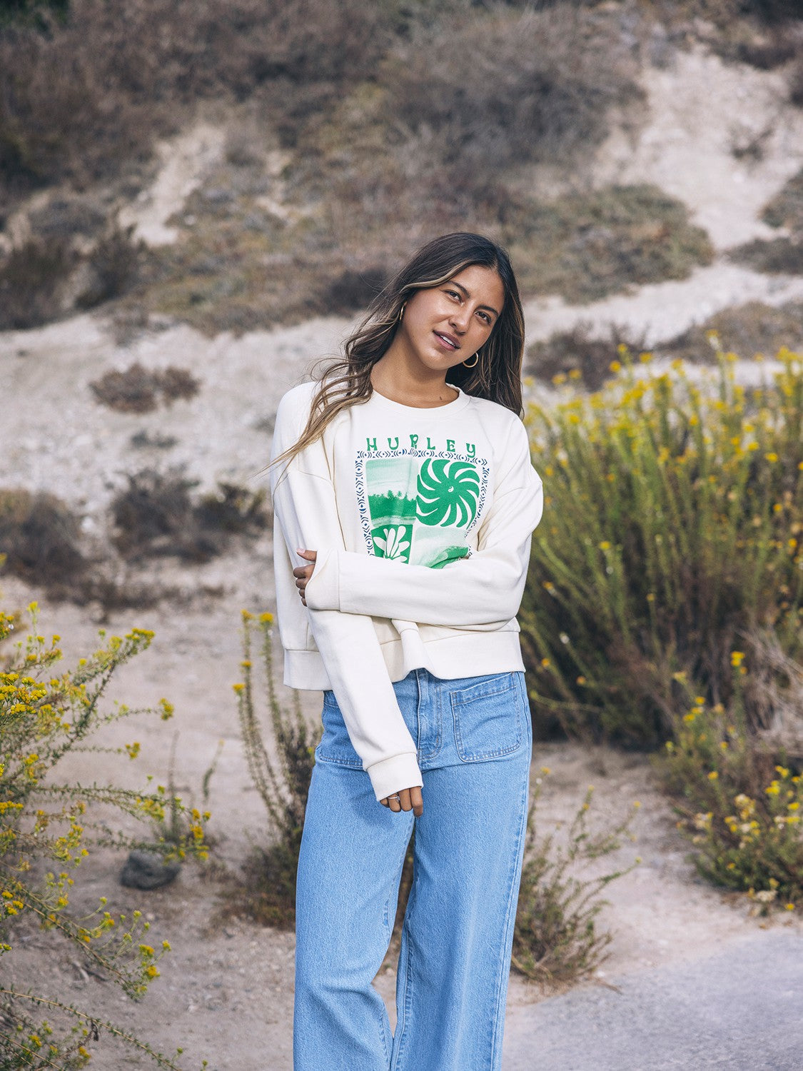 Cycles Of The Earth Boxy Crew | Hurley Off White New Arrivals