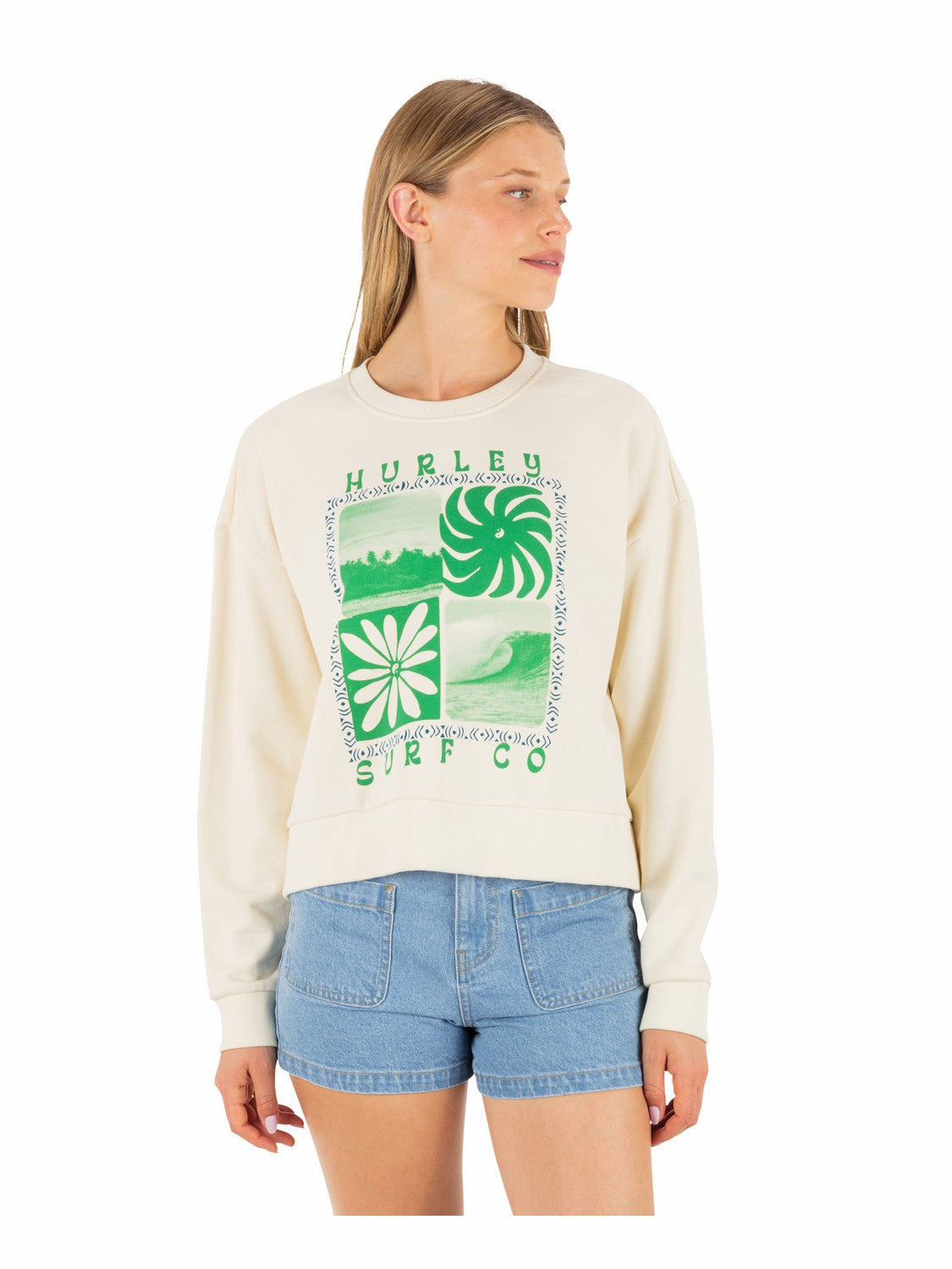 Cycles Of The Earth Boxy Crew | Hurley Off White New Arrivals