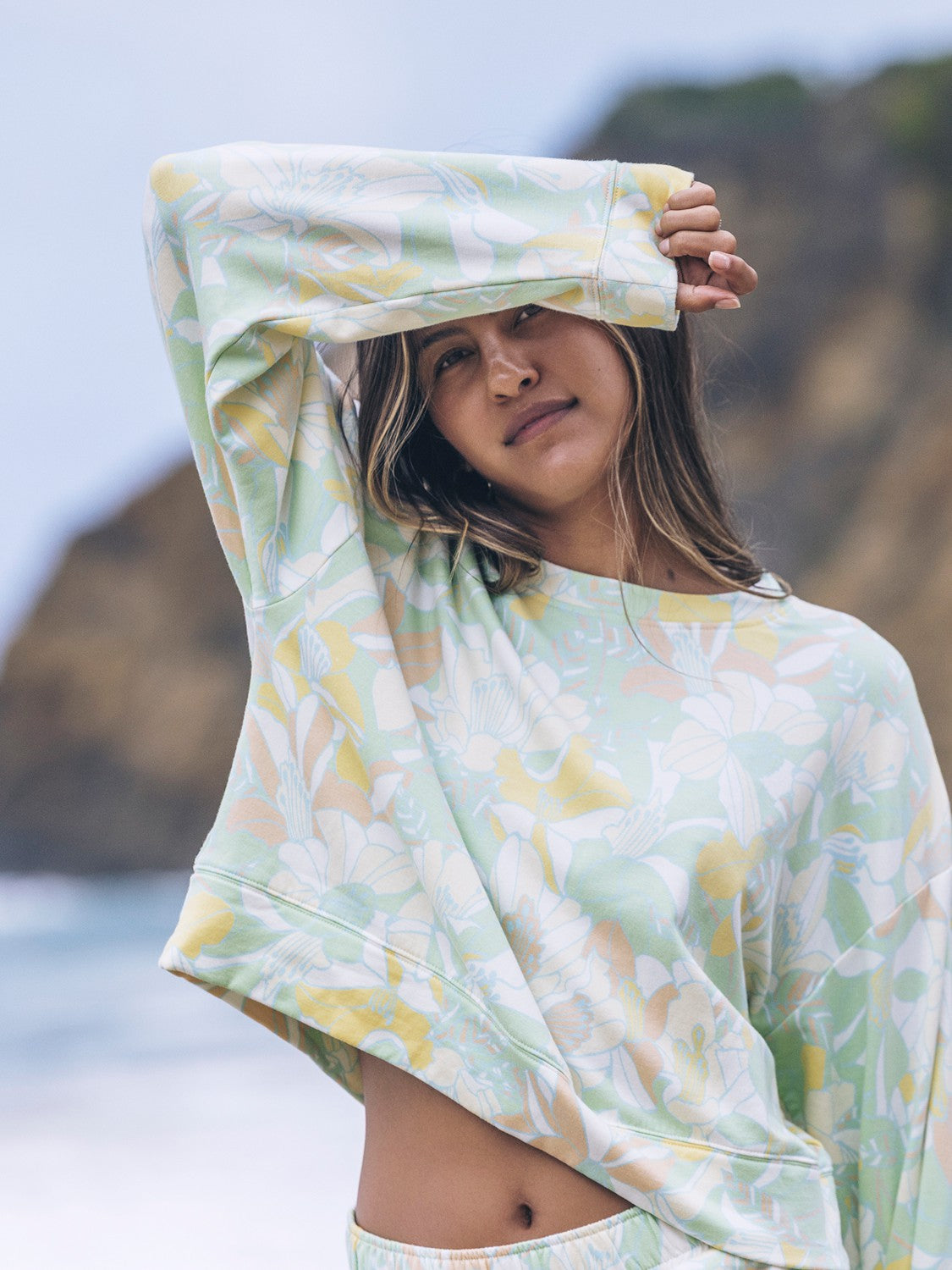 Safari Floral Boxy Crew | Hurley Spray New Arrivals