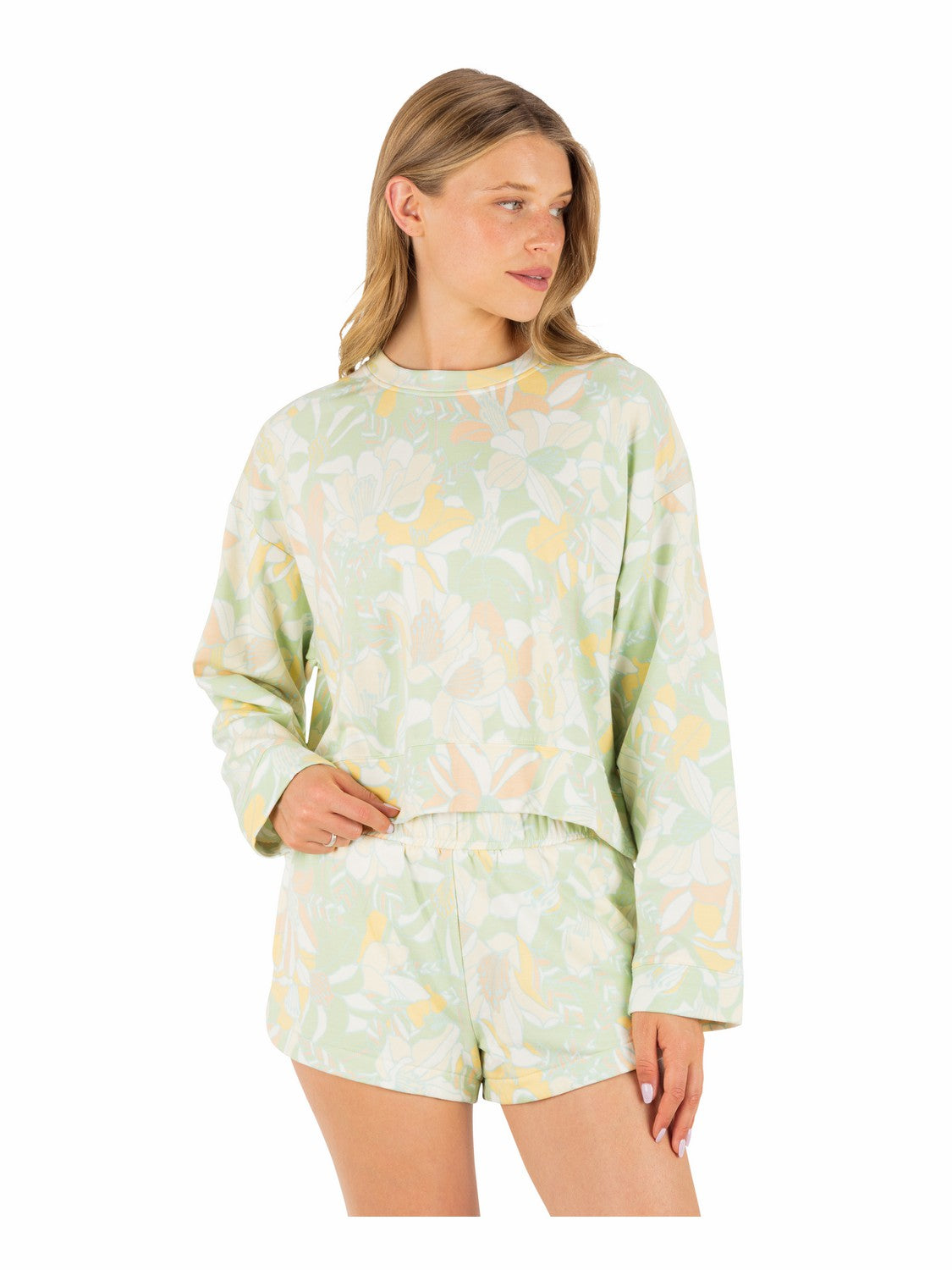 Safari Floral Boxy Crew | Hurley Spray New Arrivals